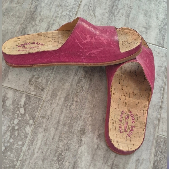 Kork-Ease Pink Leather Mules - Picture 2 of 6